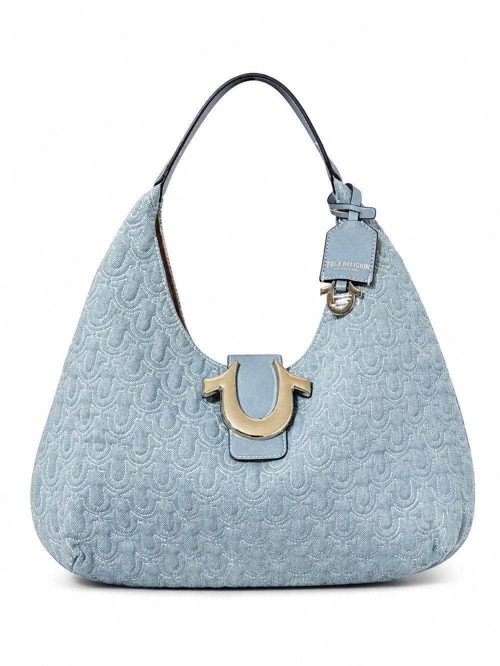 True Religion - Quilted Horseshoe Large Denim Hobo NWOT MSRP $120